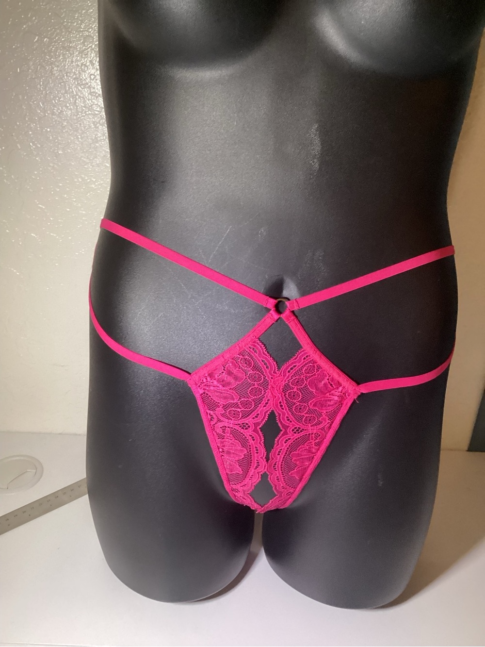 Victoria's Secret Hot Pink Lace Strappy Thong